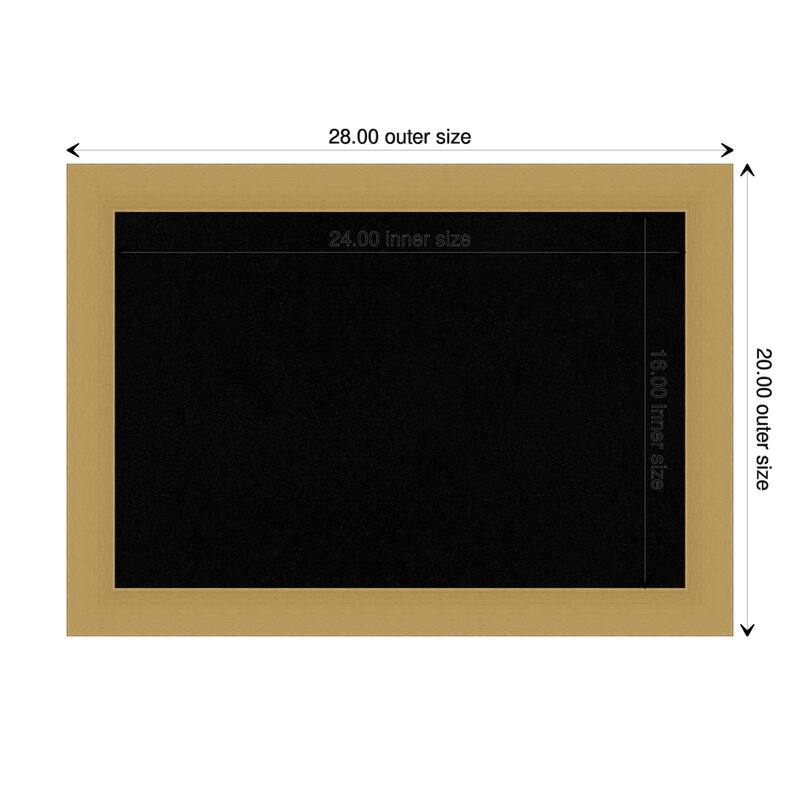 Grace Brushed Gold Framed Black Corkboard Bulletin Board - Board Size 24x16