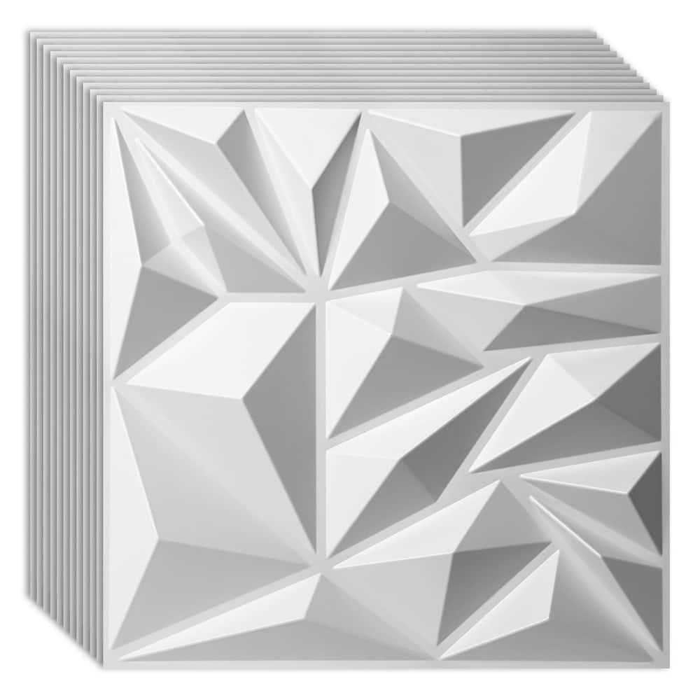 Art3d 33pcs 11.8"x11.8" PVC 3D Wall Tiles Ceiling Tiles Cover 32 Sq.Ft.