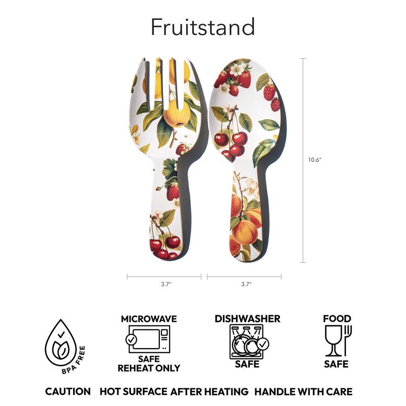 Abode Homewares Fruitstand Melamine Serving Utensils - Multicolor - Set of 2