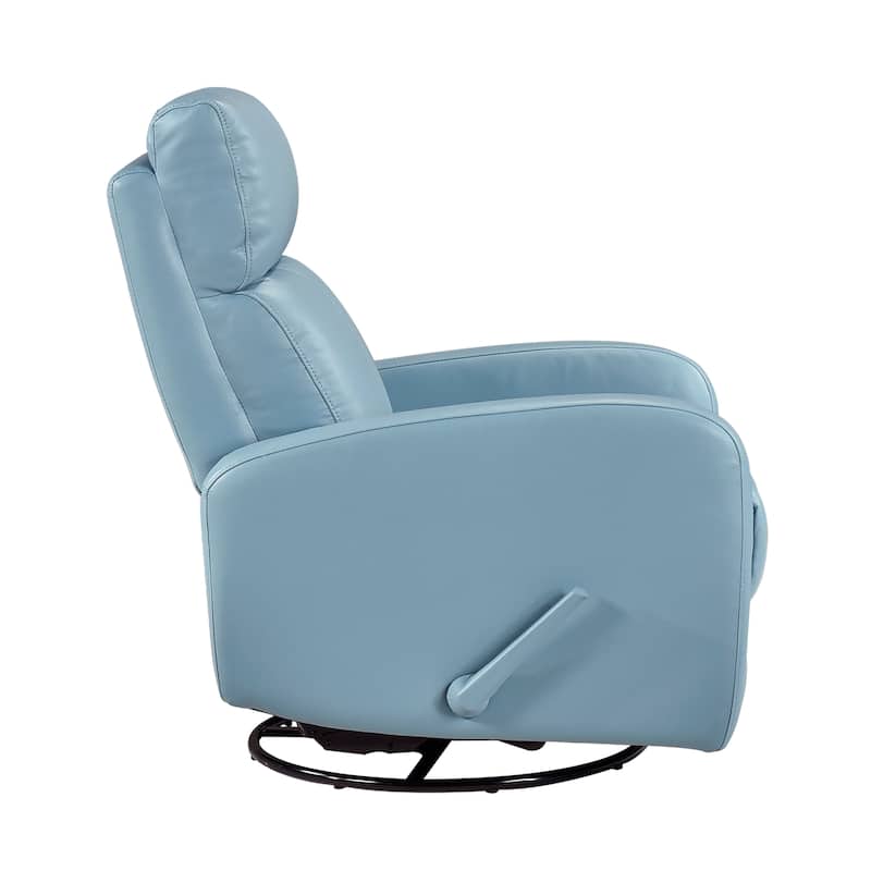 Creek 31.5" Leather Manual Swivel Glider Recliner - 360-Degree Swivel