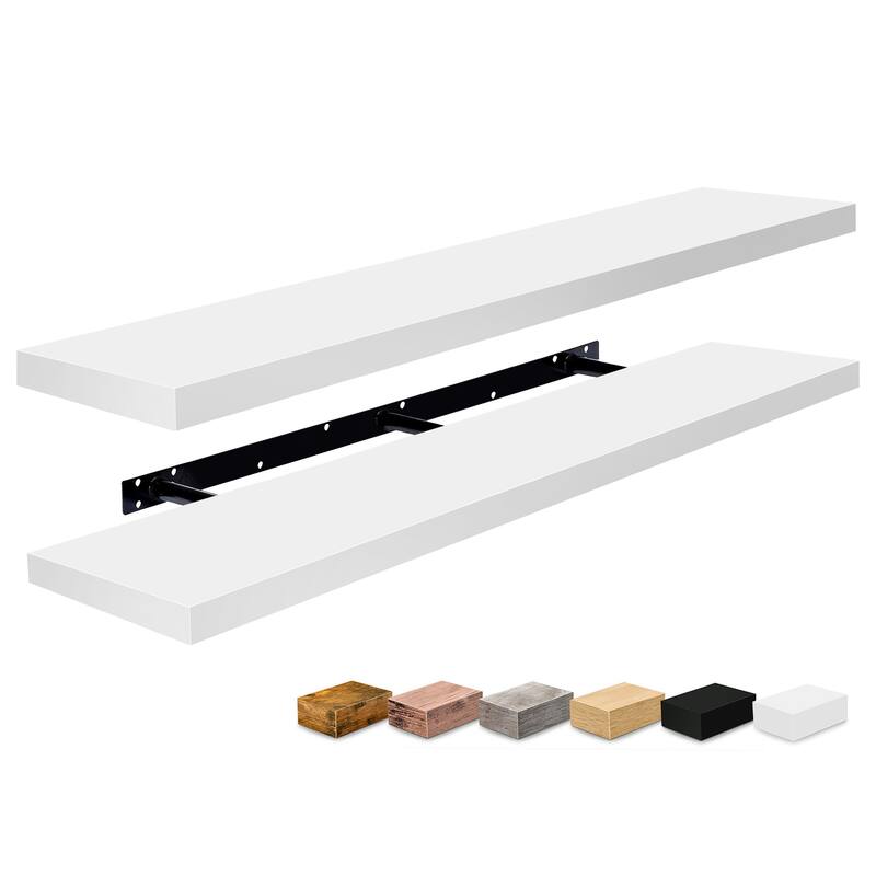 Sorbus Floating Shelves for Wall - 55 Inch Extra-Long Bathroom Shelves - Mounted Floating Shelf with Hidden Brackets (2 Pack)