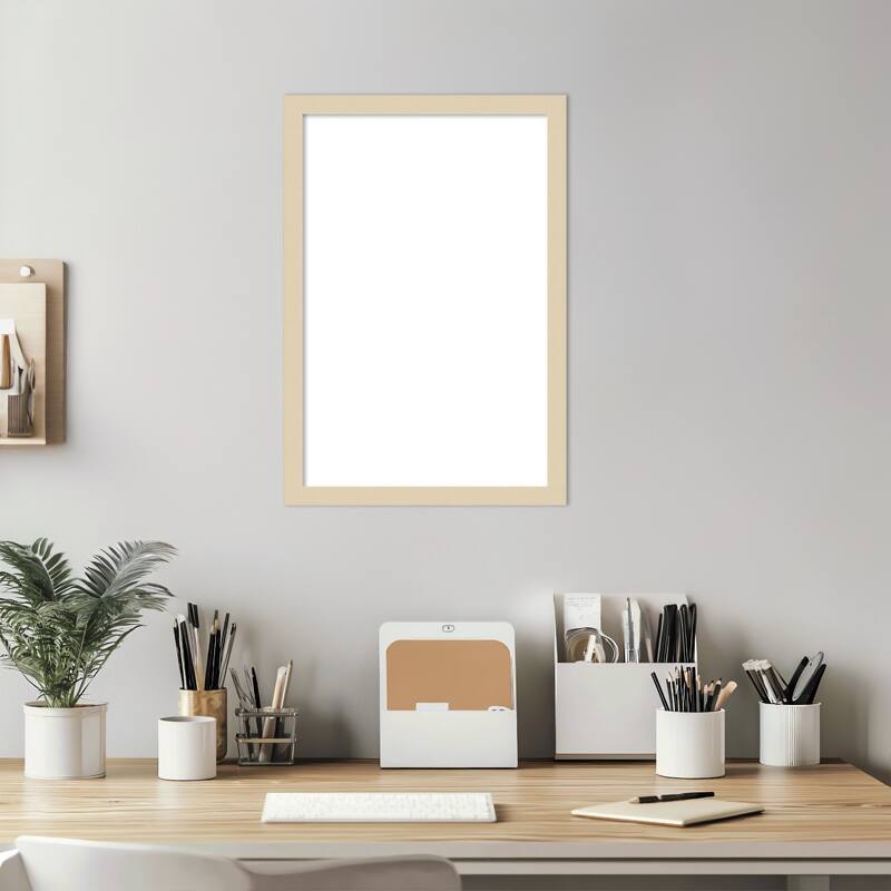 Amanti Art Svelte Clay Grey Framed Dry Erase Magnetic Board
