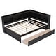 preview thumbnail 43 of 43, Wood Platform Bed with L-shaped Bookcases and Drawers