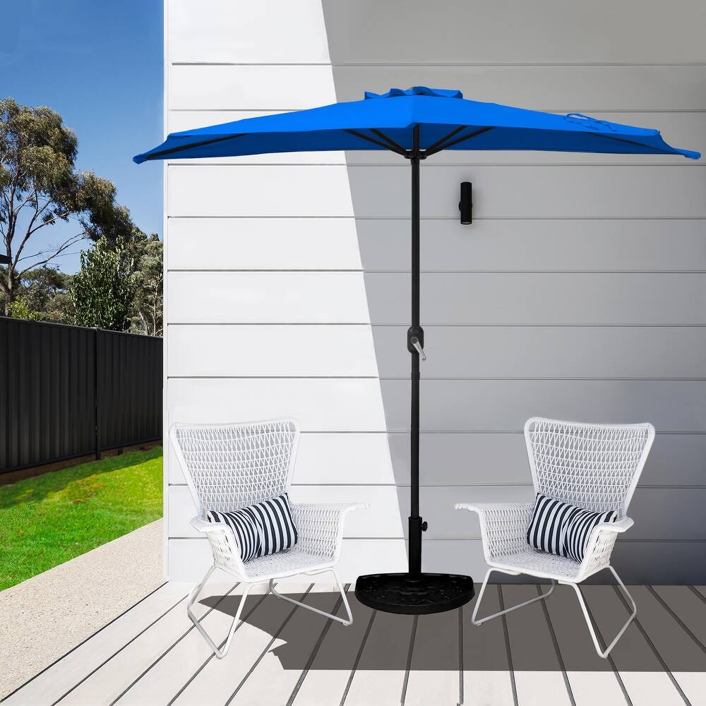 Merritt 9 Ft Half Market Umbrella Included Base