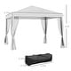 preview thumbnail 4 of 6, Cream-White Pop-Up Steel Canopy Party Tent - 116.5" L x 116.5" W x 104.25" H