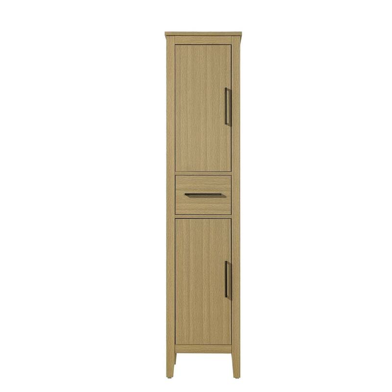 Laura 16-28 Inch Bath Storage Cabinet - Honey Brown - 16"
