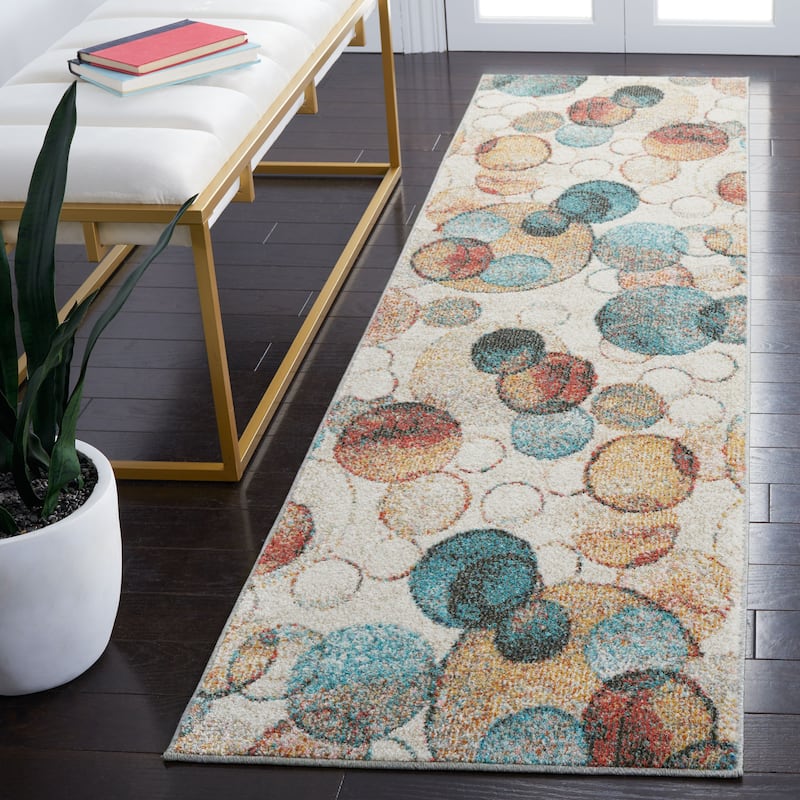 SAFAVIEH, Phoenix Albi Vintage Rug - 2'2" x 8' Runner - Ivory/Rust