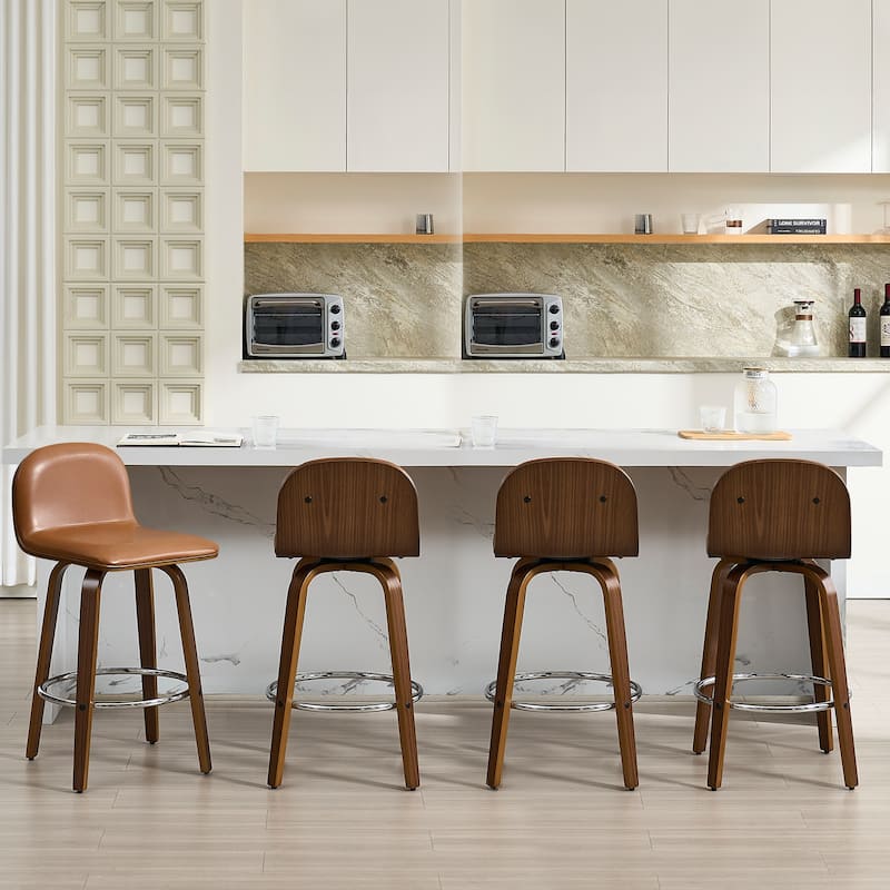 Upholstered Wood Swivel Bar Stools/ Counter Stool
