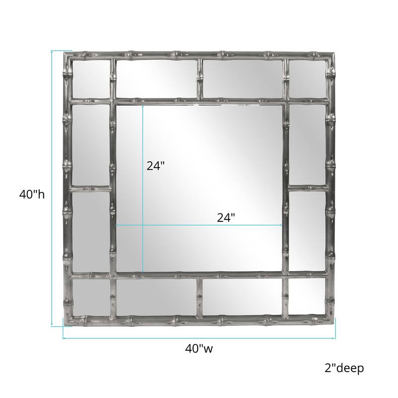 Allan Andrews Square Bamboo Framed Wall Mirror - 40" x 40"
