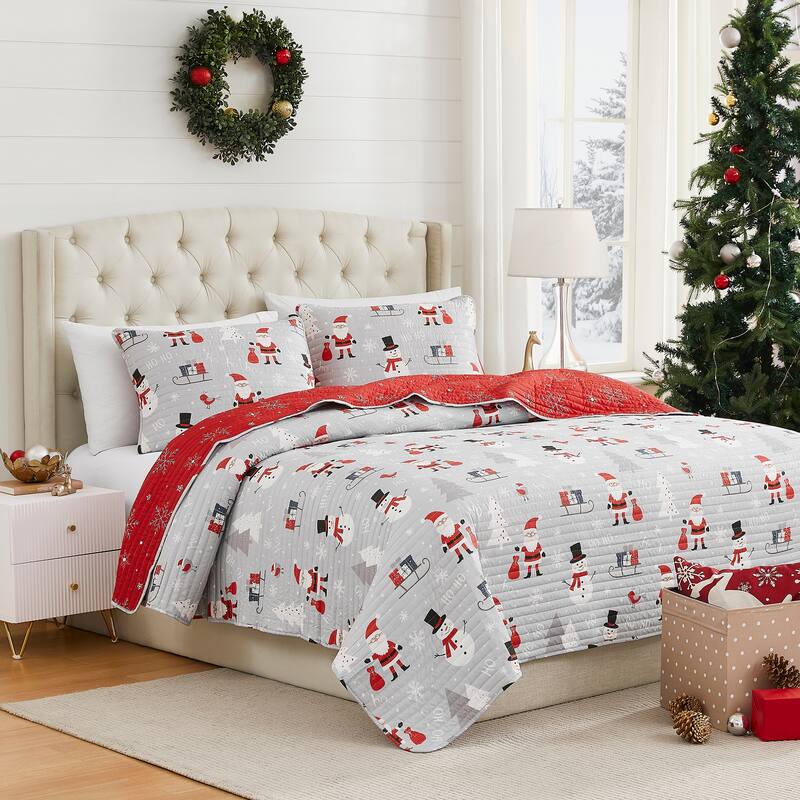 Avanti Linens Ho Ho Ho Twin Quilt Set
