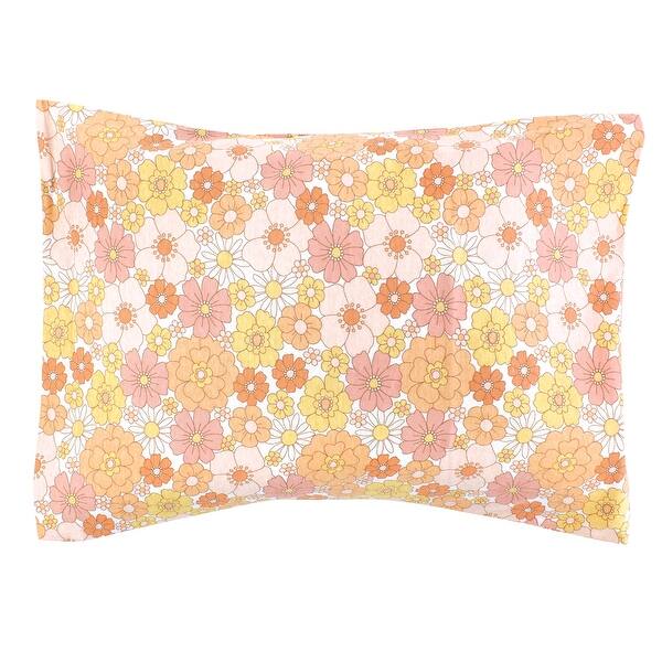 slide 1 of 1, Hudson Baby Infant Girl Cotton Toddler Pillow Case, Peace Love Flowers, One Size - Peace Love Flowers Peace Love Flowers - One Size