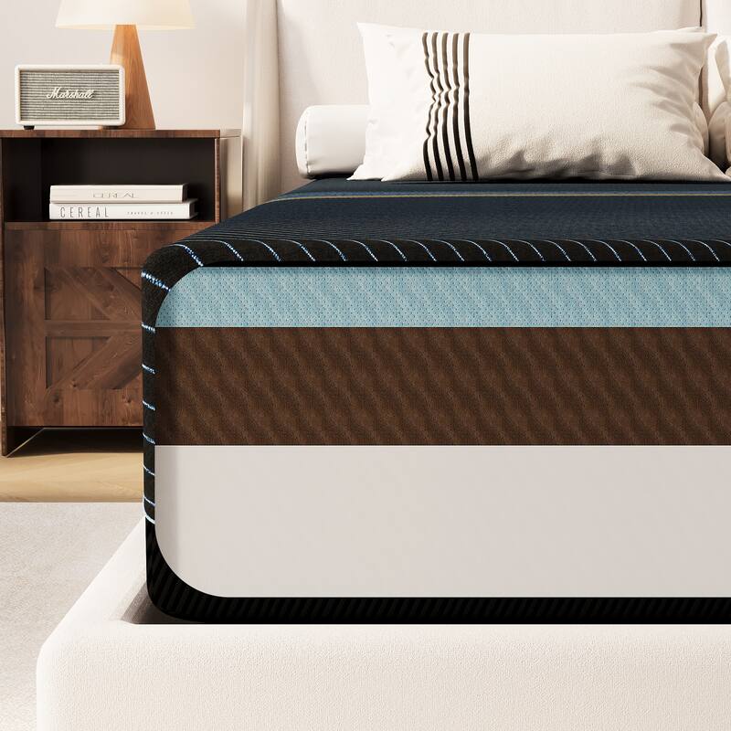 12-inch Black Memory Foam Mattress with Removable Cover, CertiPUR-US Certified