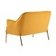 preview thumbnail 70 of 117, Barbara 43" Contemporary Velvet Loveseat Sofa with Goldtone Metal Legs by HULALA HOME
