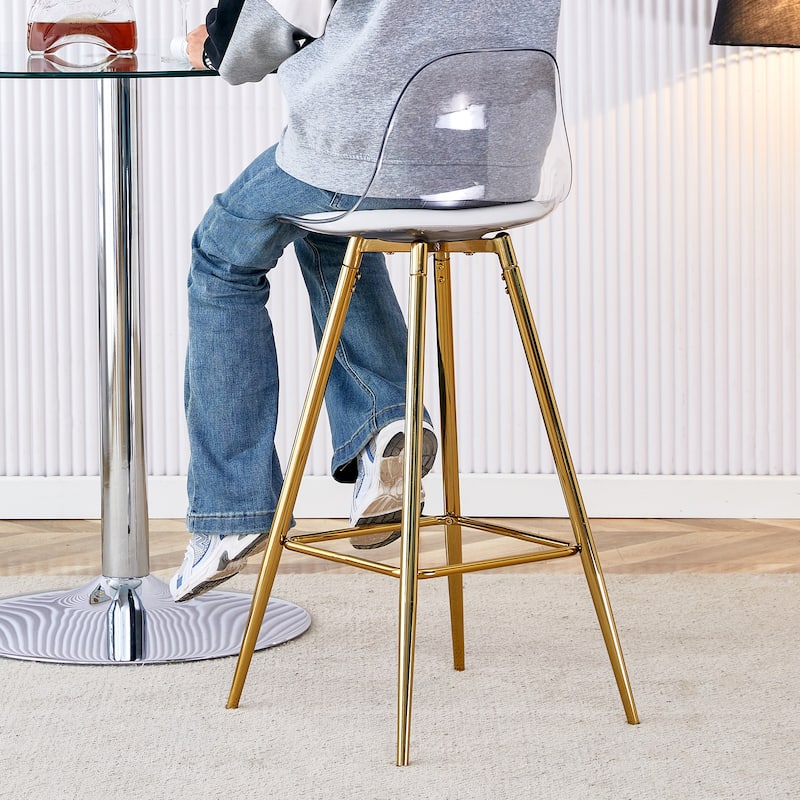 Modern Comfortable Cushioned Bar Chair with Metal Legs,Fashionable Design Suitable for Dining,Kitchen,Terrace,and Living Room