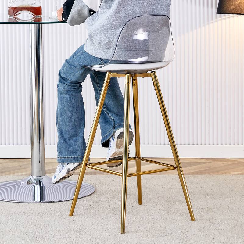 Roomfitters Upholstered Bar Chairs with Metal Legs, Small Accent Chairs for Dining or Living Room Use
