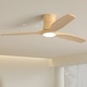 preview thumbnail 68 of 69, Sofucor 52Inch Low Profile Flush Mount Ceiling Fan with LED Light,3‑Blade Quiet Light Combo for Bedroom Kitchen Living Room