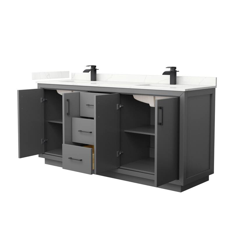 Wyndham Collection WCF111172D-QTZ-UNSMXX Icon 72" Free Standing Double