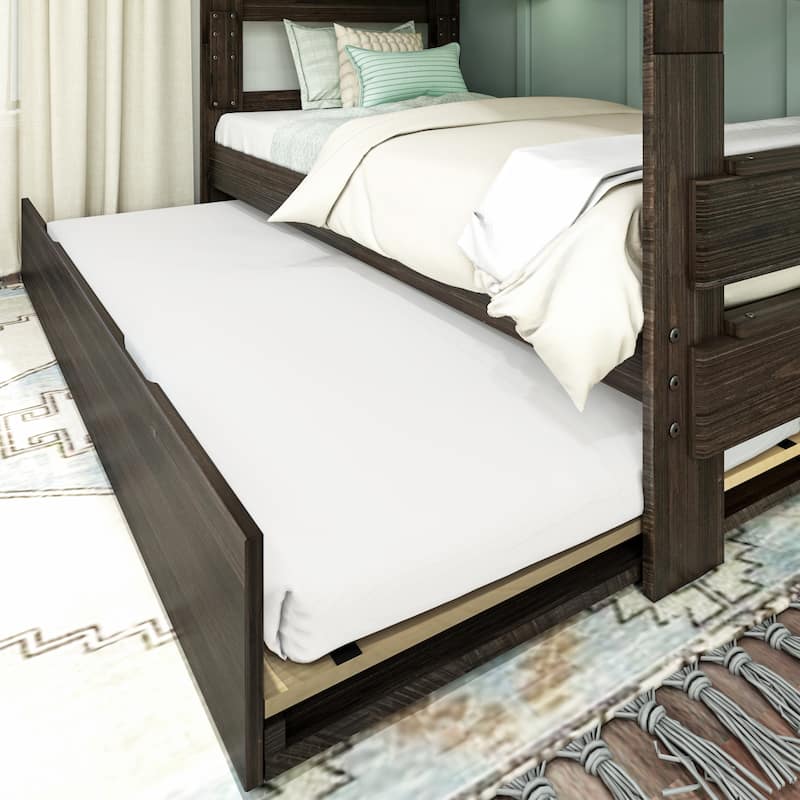 Max and Lily Farmhouse Twin over Twin Bunk Bed with Trundle