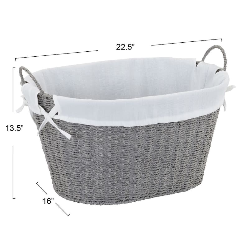 Household Essentials Woven Laundry Basket with Handles and Liner