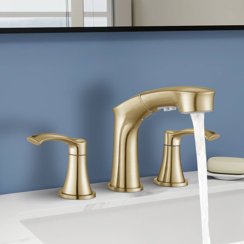 Topcraft Pull Down Two Handle Bathroom Sink Faucet