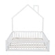 preview thumbnail 8 of 10, Full Size House Kids Bed with Guardrail - Sturdy Pine Wood Frame, White