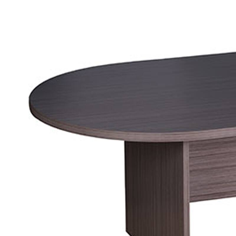Mike 71 Inch Oval Conference Table with Panel Legs, Driftwood Gray