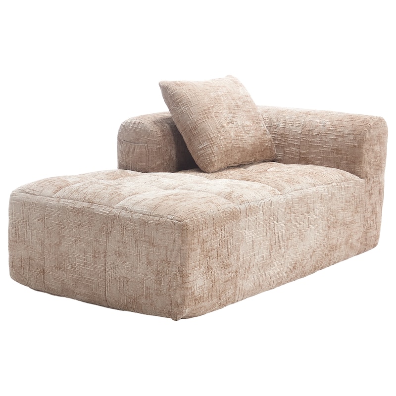 GDFStudio - Chenille Modular Chaise Lounge with Pillow