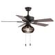 preview thumbnail 7 of 12, Leigh River of Goods Brown Oil-Rubbed Bronze and Wood Caged Ceiling Fan with Light - 42" x 42" x 15"/20"
