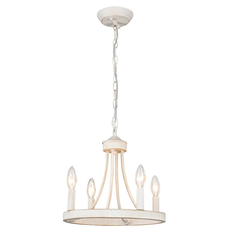 4 - Light Wagon Wheel Chandelier for Living Room Dining Room Kitchen - N/A
