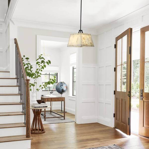 slide 2 of 8, 3-Light Modern Chandelier, Hanging Pendant Light with Marble Shade