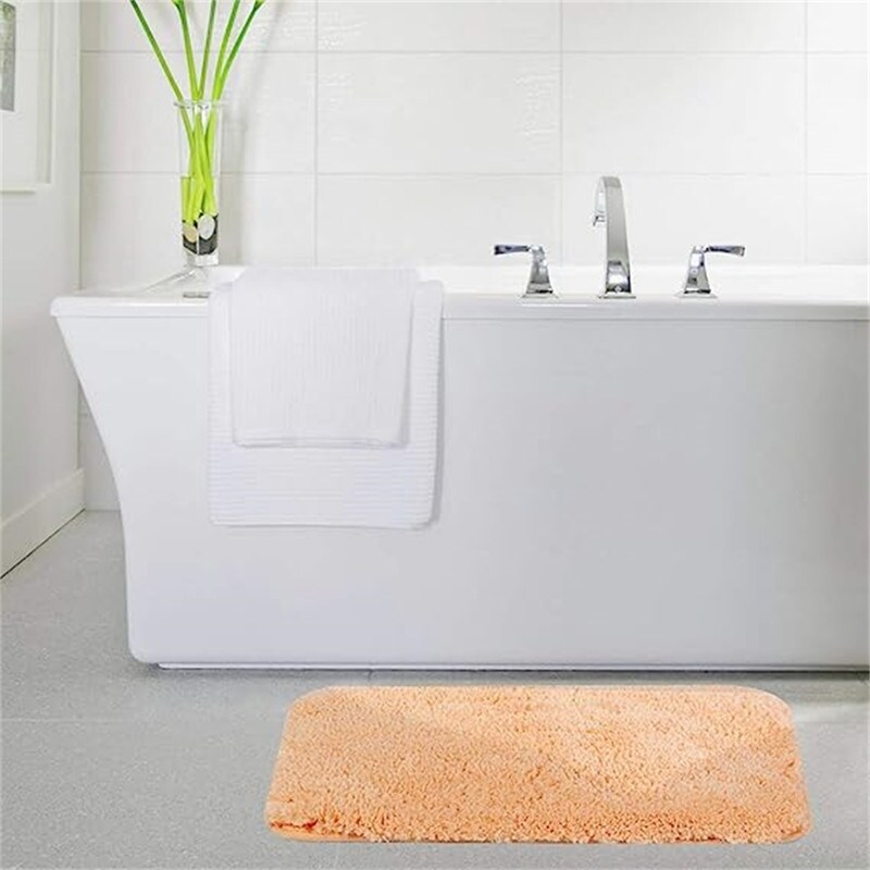  Memory Foam Bath Mat Pink Bath Mats for Bathroom Non Slip Floor  Rugs, Super Absorbent Bathmat Quick Dry, Machine Washable Bathroom Rug,  Ultra Soft Coral Velvet Carpet for Shower,Tub 16x24 
