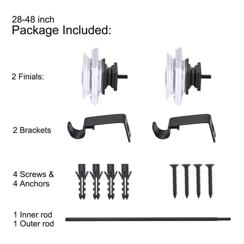 UTOPIA ALLEY Wall Mounted 3/4 Inch Curtain Rod - Adjustable Drapery Rods, Bedroom & Living Room Decorative Curtain Rods