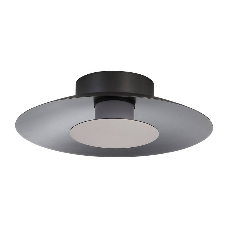 Golden Lighting 6400-FM12 GRA Luma 12" Wide Semi-flush Ceiling Fixture - Graphite / Coffee Silver