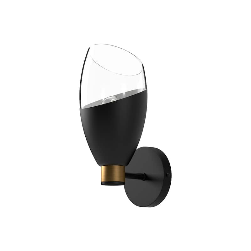 Alora Lighting WV587105CL Capri 12" Tall Wall Sconce with Clear Glass - Matte Black