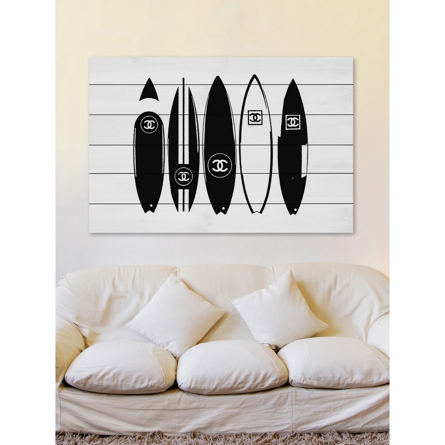 Marmont Hill MH-DNTEL-18-WW-60 40 x 60 Chanel Surfboards Gicl?e Art  Print on Wood by Dantell - 40 x 60