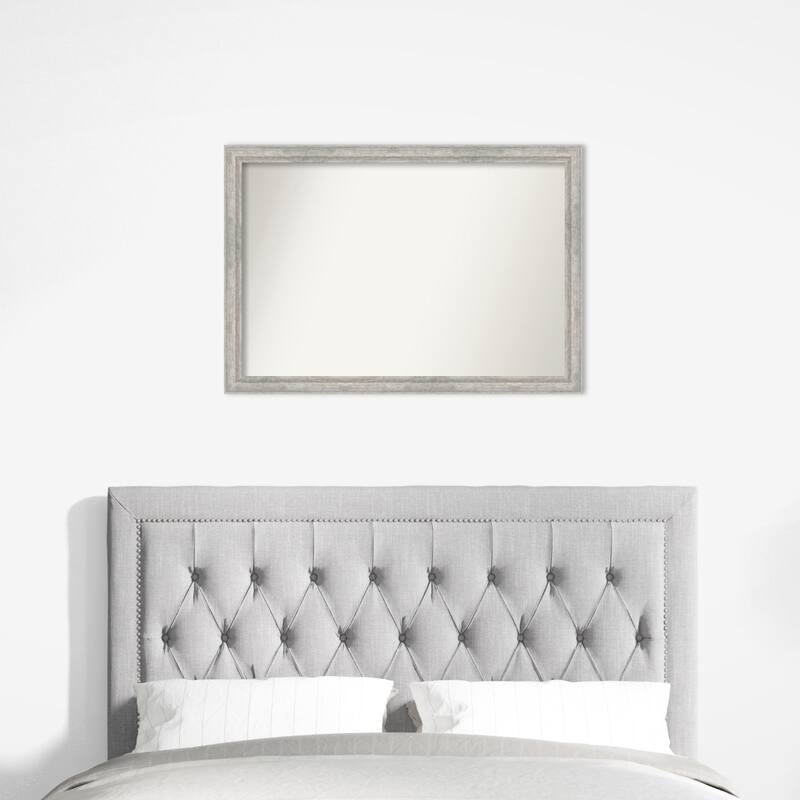 Angled Non-Beveled Wood Framed Wall Mirror