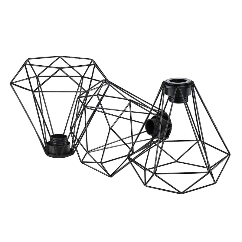 2.25 in. Lip Fitter Metal Wire Cage Pendant Lamp Shade - 3-Pack