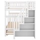 preview thumbnail 14 of 26, Full Over Full Bunk Bed with Trundle and Storage Staircase for Small Bedrooms