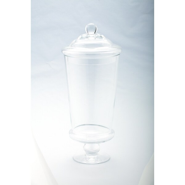 16" Clear Solid Glass Apothecary Jar with Lid - N/A