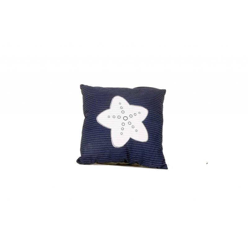 HomeRoots 17" Blue and White Linen Throw Pillow