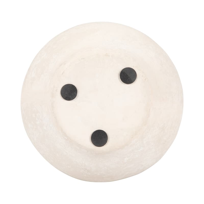 Sagebrook Home Ivory Paper Mache 10-inch Eared Vase, Perfect for Stylish Floral Arrangements