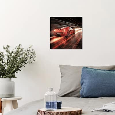 Wynwood Studio Canvas Transportation Just pretty fast please Red and Modern & Contemporary Wall Art Canvas Print