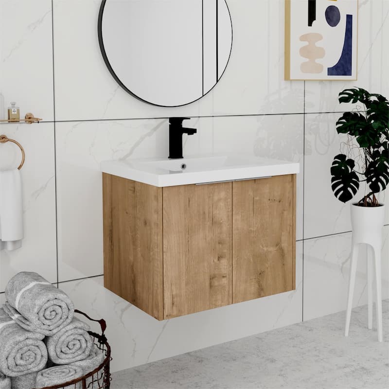Bathroom Vanity With Sink In 24/30/36 Inch, Floating Bathroom Vanity With Soft Close Door