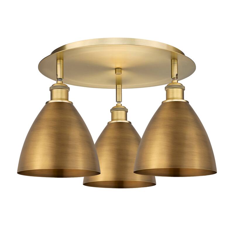 Innovations Lighting Ballston - 3 Light 19" Flush Mount - Brushed Brass