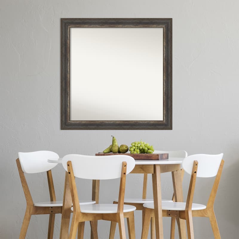 Non-Beveled Wall Mirror - Alta Rustic Char Frame