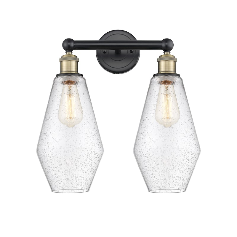 Innovations Lighting Cindyrella - 2 Light 16" Bath Vanity Light - Black Antique Brass/Seedy