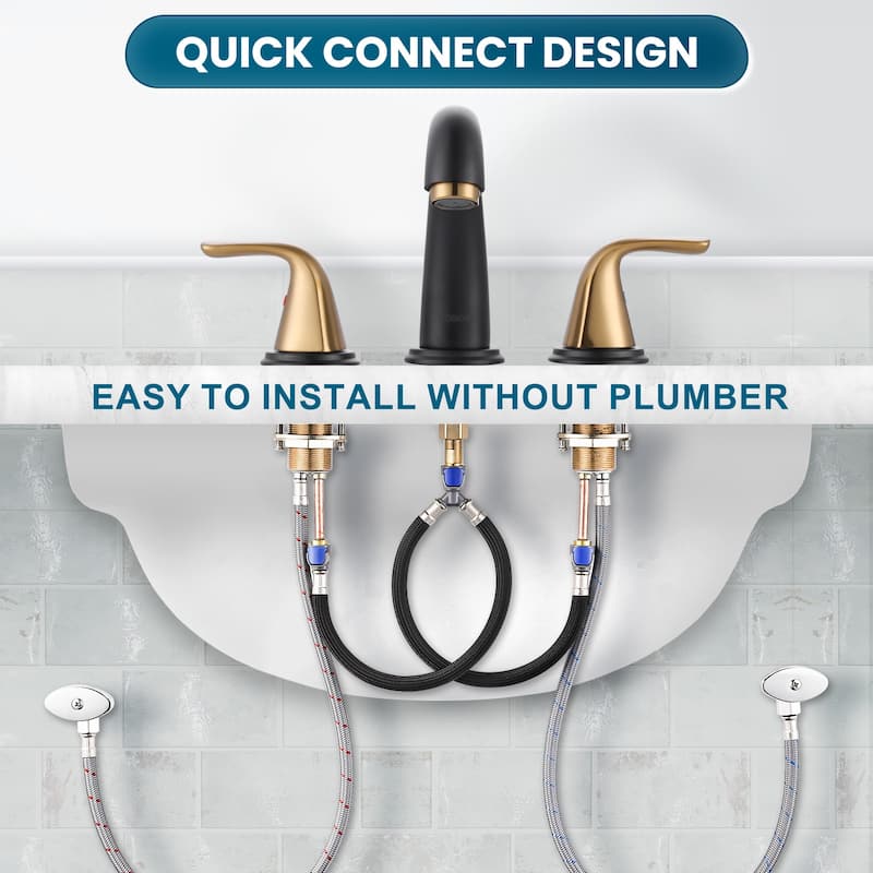 WOWOW Widespread Double Handle Bathroom Faucet