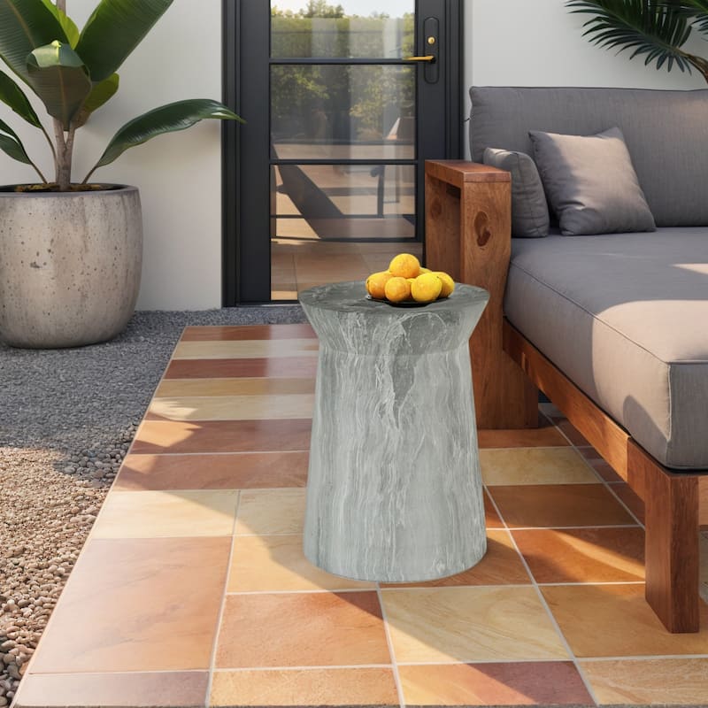 Modern Small Irregular Columnar Design Side End Table for Indoor and Outdoor Use - Grey