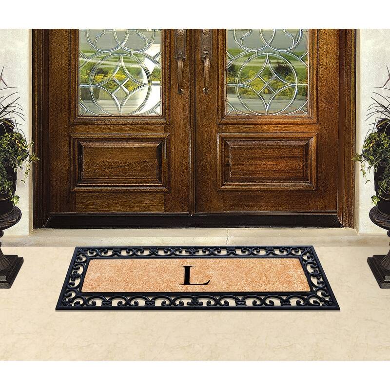 A1HC Exclusive Hand Crafted Myla Monogrammed Entry Doormat, 18" x 48"