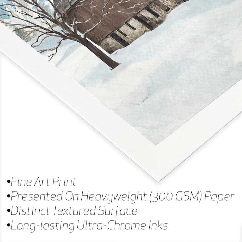 Winter Barn Quilt III Fine Art Paper Print by Tara Reed - Multi - 24x24
